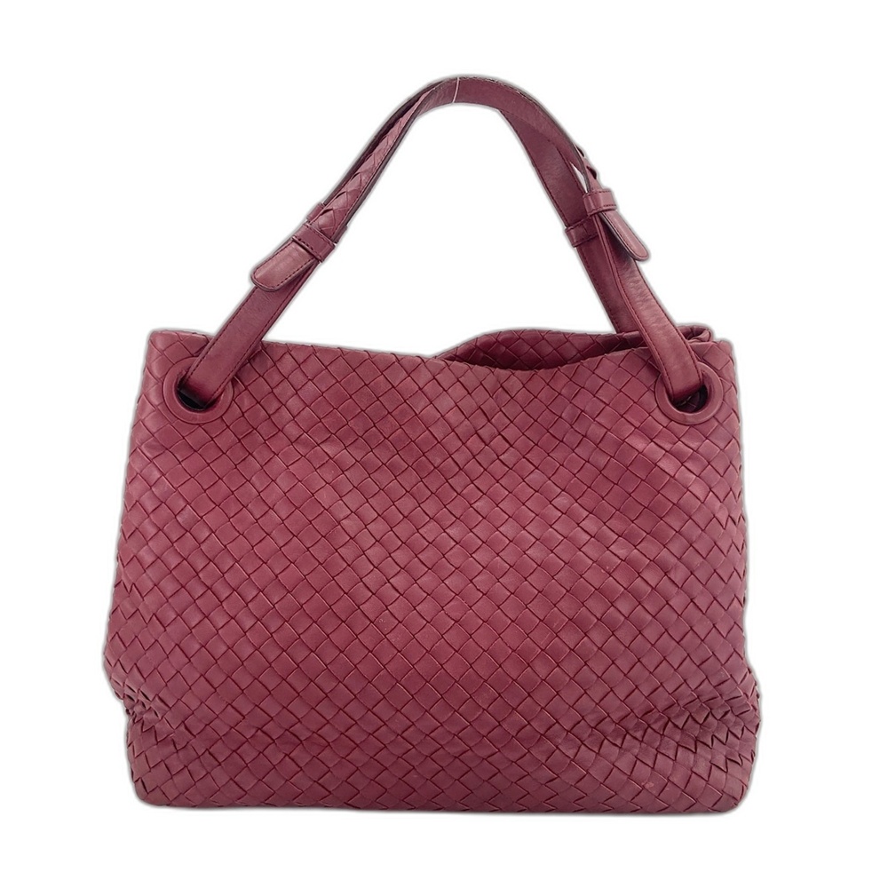 BOTTEGA VENETA Intrecciato Handbag, Wine Red